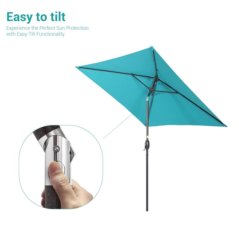 BONOSUKI 6.5x6.5Ft Patio Market Umbrella Weather-Resistant Frame