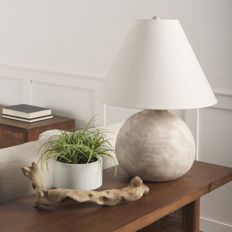 Mehdi Cream Ceramic w/Cream Fabric Shade Table Lamp