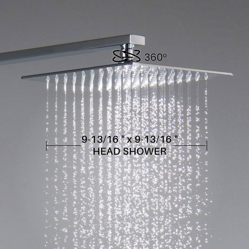 Cube 2 Function Thermostatic Shower System With Rough In Valve