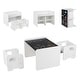 preview thumbnail 1 of 18, Costway 3 PCS Kids Table and Chair Set, Space-saving Toddler Table and White