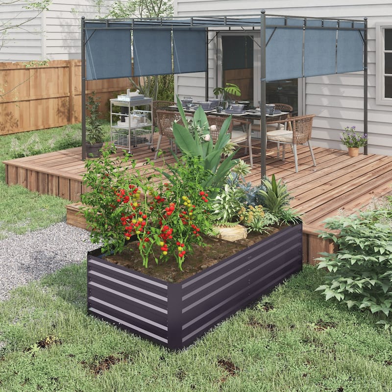 Galvanized Raised Garden Bed Kit, Large and Tall Metal Planter Box for Vegetables,Flowers and Herbs, 6' x 3' x 2'
