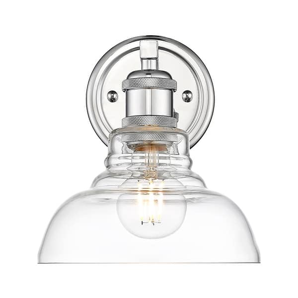 slide 1 of 1, Golden Lighting 0305-BA1 Carver 9" Tall Wall Sconce Chrome / Clear