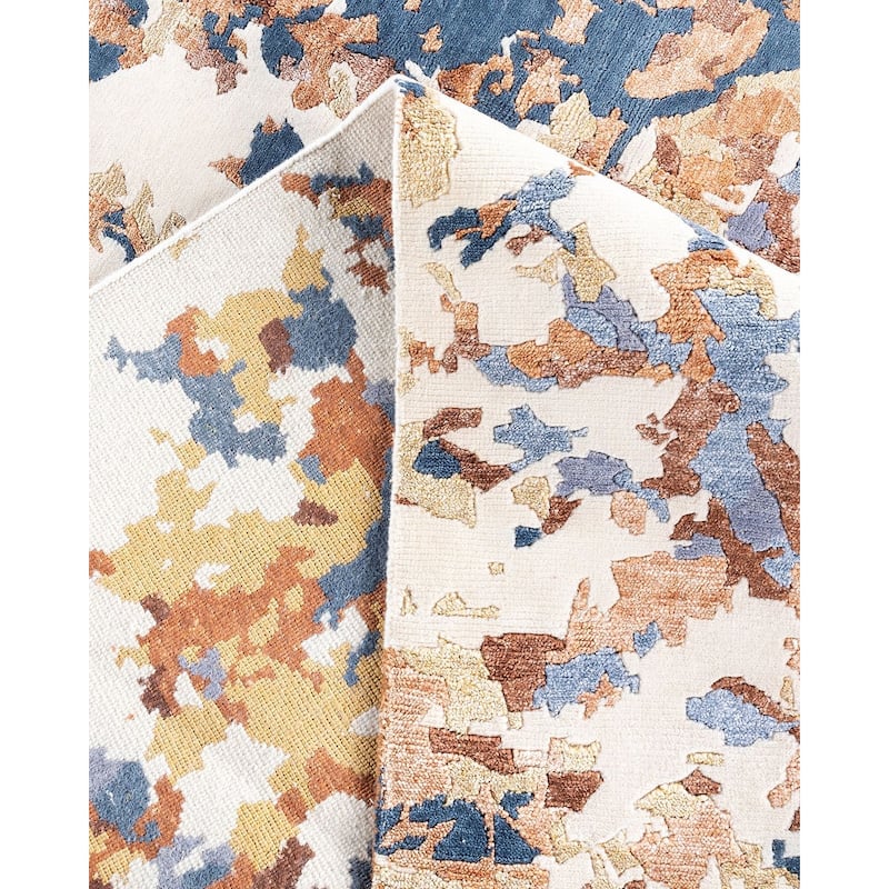 Modern One-of-a-Kind Hand-Knotted Area Rug - Ivory, 8' 2" x 10' 1" - 8' 2" x 10' 1"