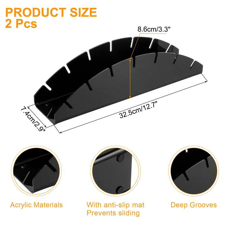 2pcs Hat Stand for Baseball Caps, Acrylic Hat Organizer No Install - Black