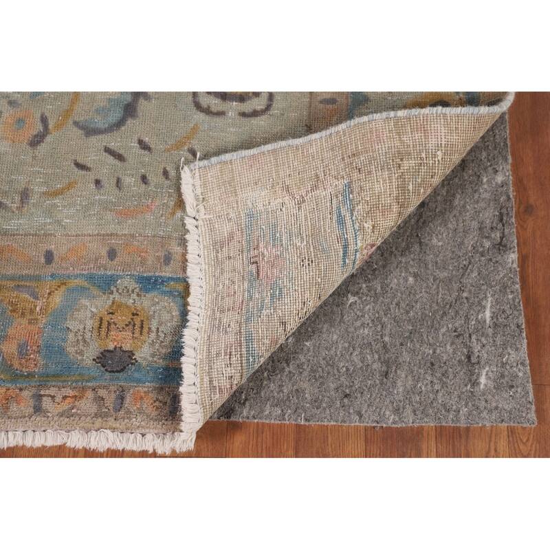 Distressed Over-Dyed Tabriz Antique Area Rug Handmade Wool Carpet - 6'3"x 9'11"