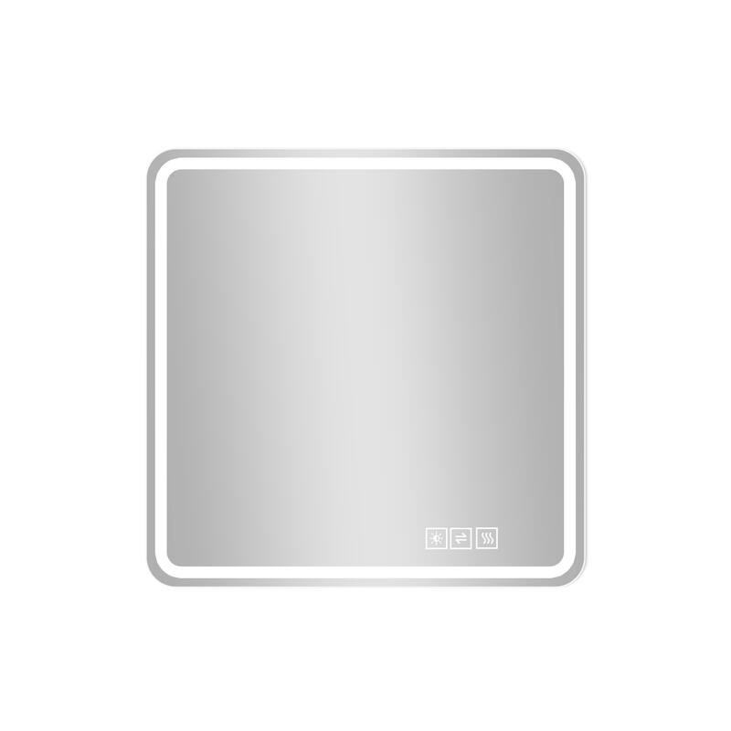 36 x 36 in LED Bathroom Mirror, Anti-Explosion Glass, Rust-Resistant, Anti-Fog Features, Tri-Color Changing - Silver