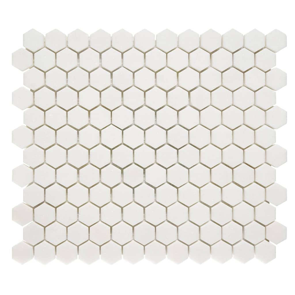 Thassos Marble 1" x 1" Honeycomb Polished Mosaic Tile