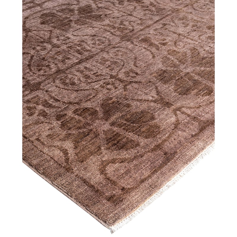 Overdyed One-of-a-Kind Hand-Knotted Area Rug - Brown - 10' 2" x 12' 10"