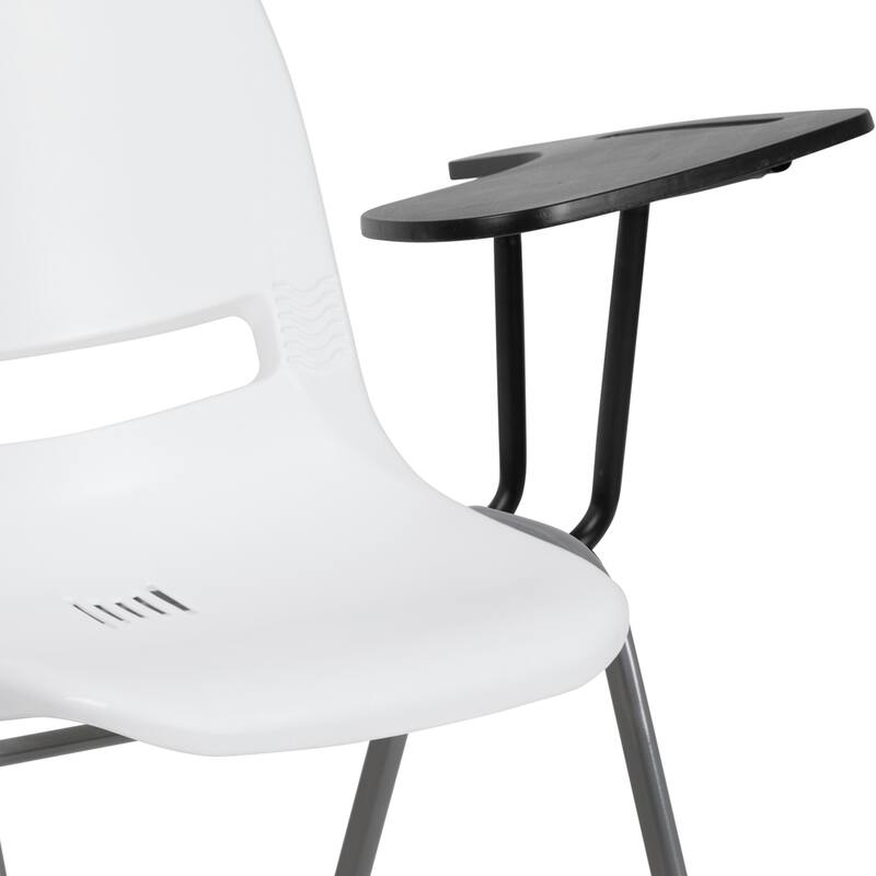 5 Pack Ergonomic Shell Chair with Left Handed Flip-Up Tablet Arm