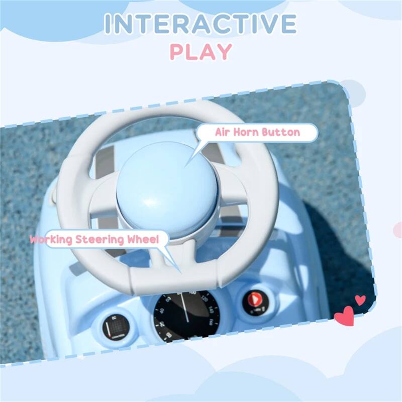Toddler Ride On Toy with Horn and Steering Wheel for Kids 18 to 36 Months - 20.9" L x 9.8" W x 13.8" H
