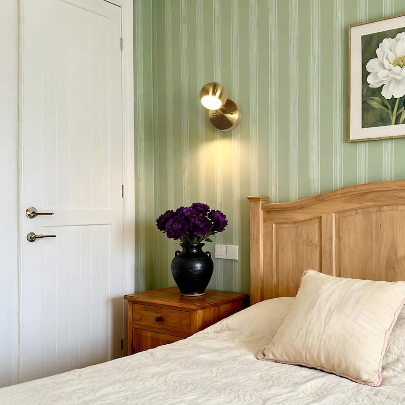 Modern 1-Light Gold Brass LED Wall Sconce Metal Bathroom Vanity Lights with Dome Shade - 4.7" L x 7" W x 8" H