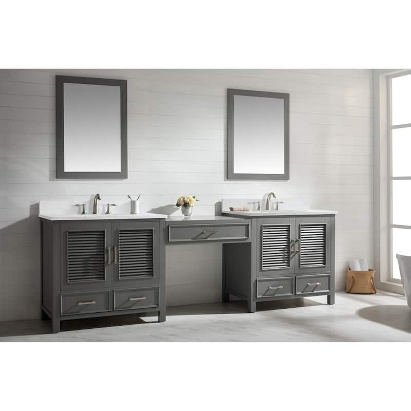 Estate 102" Double Sink Bathroom Vanity Modular Set in Grey