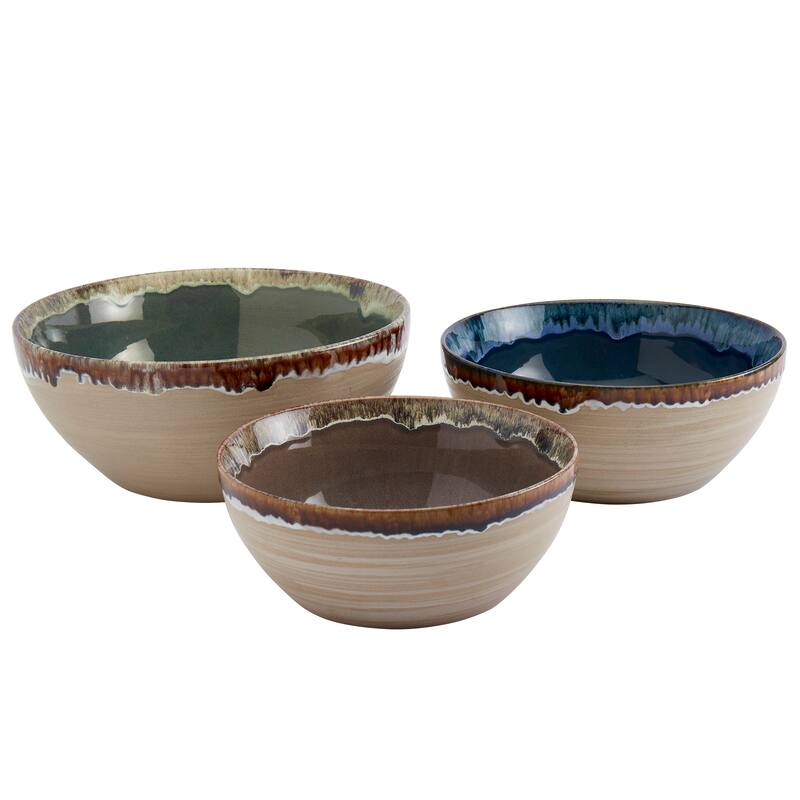 Tabletops Gallery Assorted Serving Tuscon Bowl - Set of 3