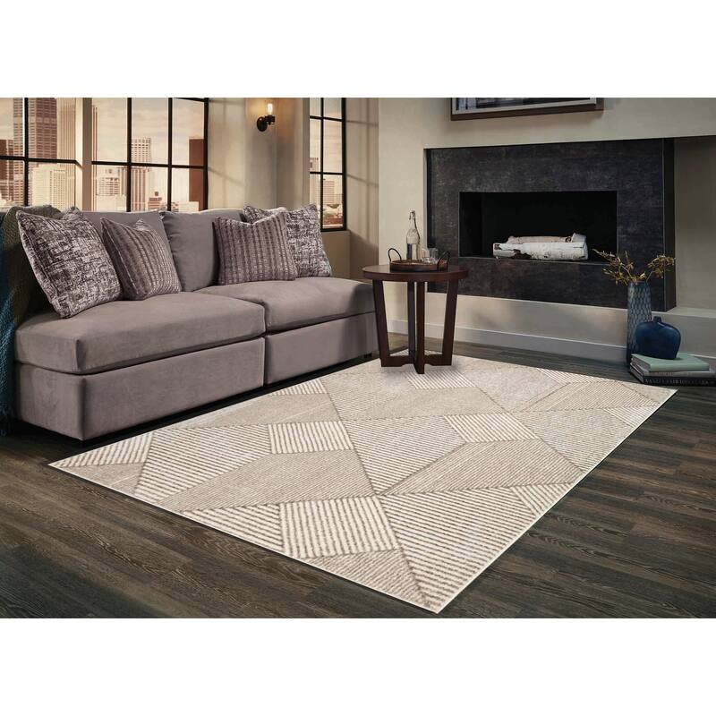 Lefkada Collection Modern Geometric Area Rug