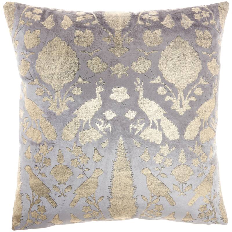 Mina Victory Sofia Grey Throw Pillow , ( 20"X20" ) - 20"X20" - Grey