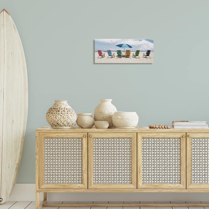 Stupell Colorful Beach Chairs Canvas Wall Art Design By Natalie Carpentieri