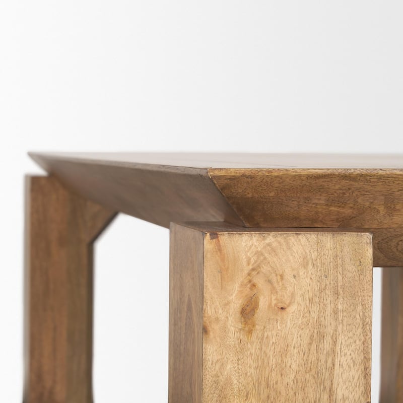Sapphira Brown Wood Tapered Top Rectangular Dining Table - 84.0L x 42.0W x 30.0H