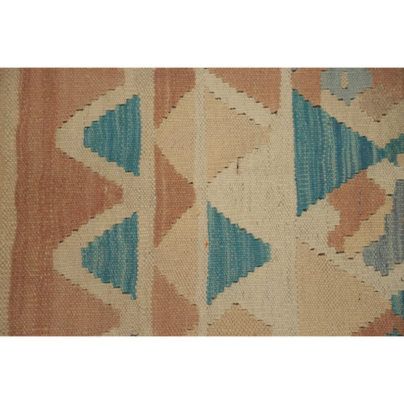 Hand Woven Oriental 100% Wool Carpet Southwestern Tribal Multi-Colored Kilim Area Rug - 6' 3'' X 4' 2''