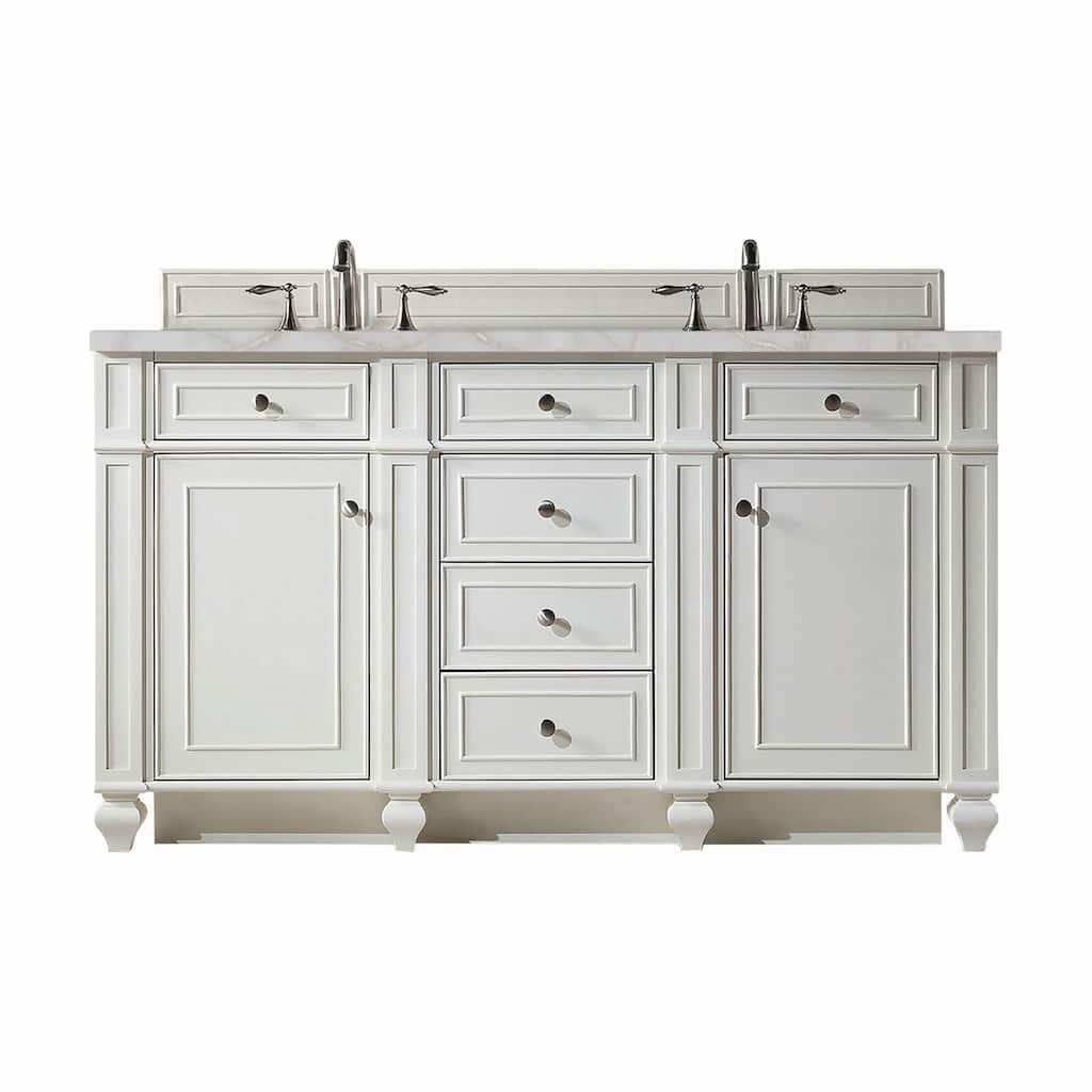 James Martin Vanities 157-V60D-3VSL Bristol 60" Double Basin Walnut