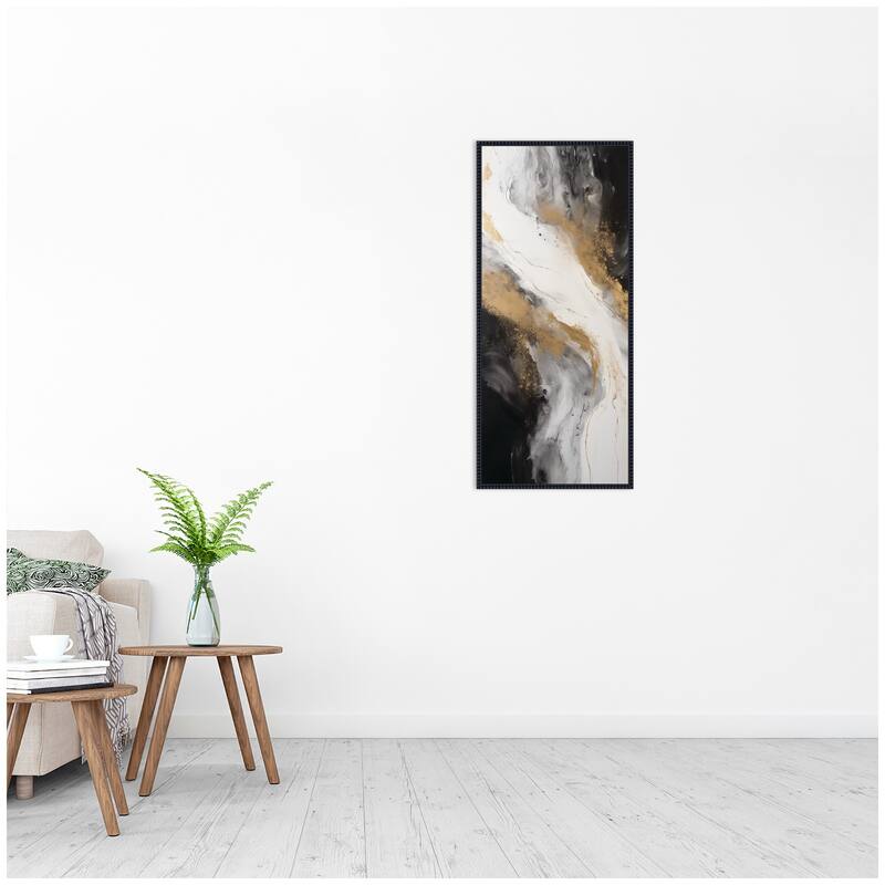 Kate and Laurel Luxe Drift Modern Elegant Abstract by The Creative Bunch Studio Framed Canvas Wall Art Print
