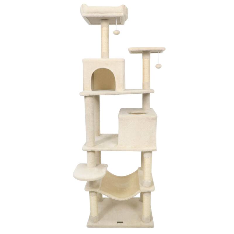 Costway 70” Cat Tree for Indoor Cats with Padded Top Perch, Dual - See Details