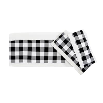 HiEnd AccentsCamille Black Buffalo Check Towel Set, 3PC