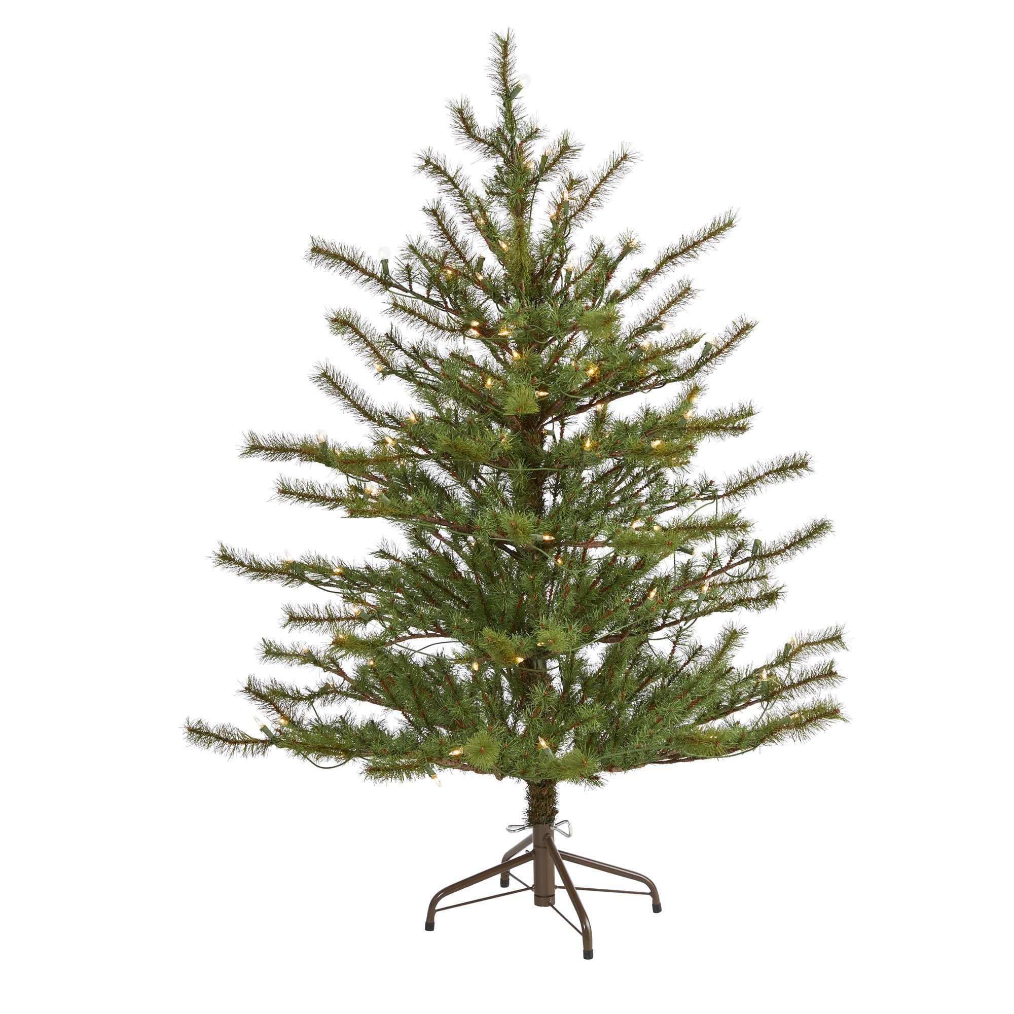 4' Vancouver Mountain Pine Christmas Tree with 100 Clear Light - Green