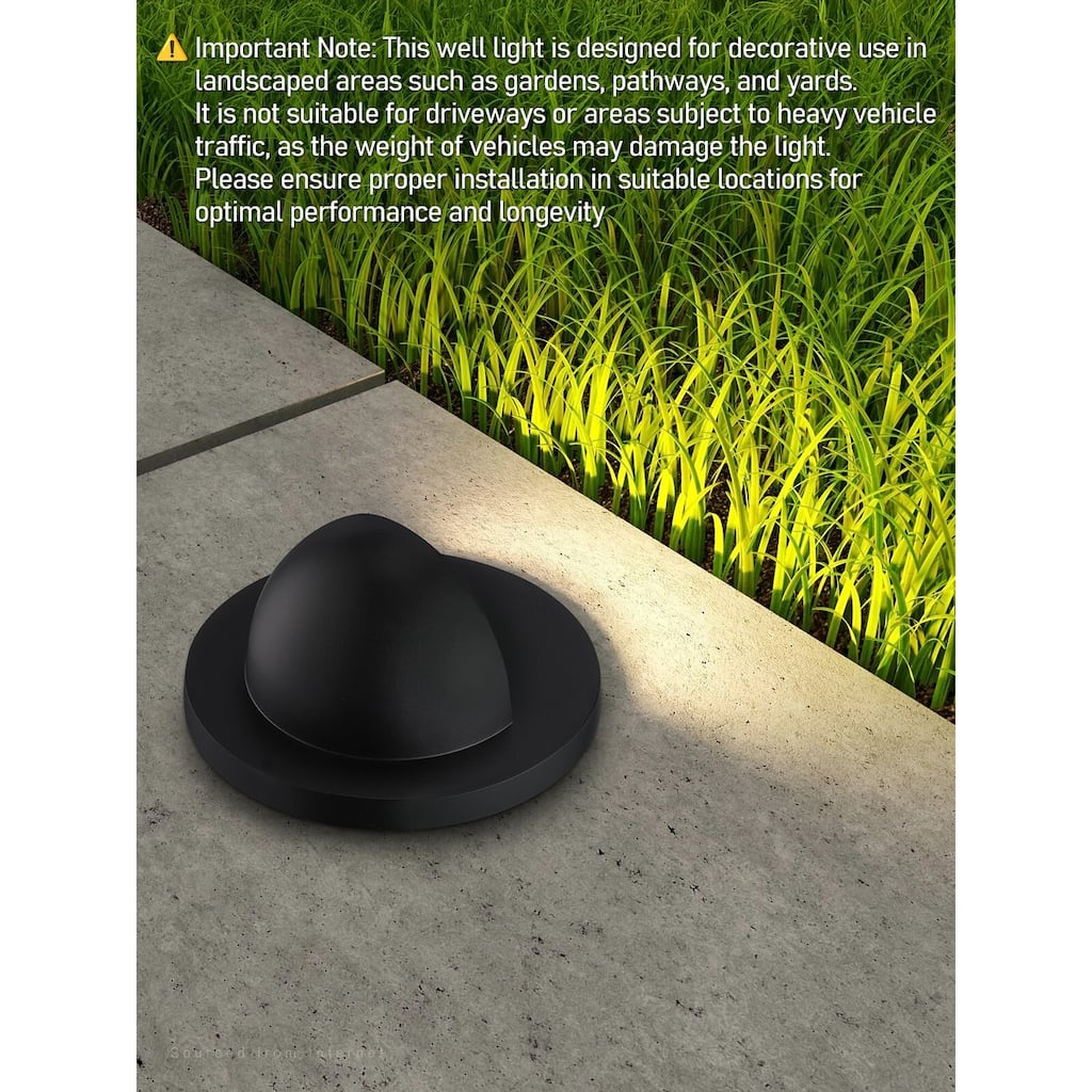 5W 5CCT LED In-Ground Well Light, IP67 Waterproof, 12–24V AC/DC