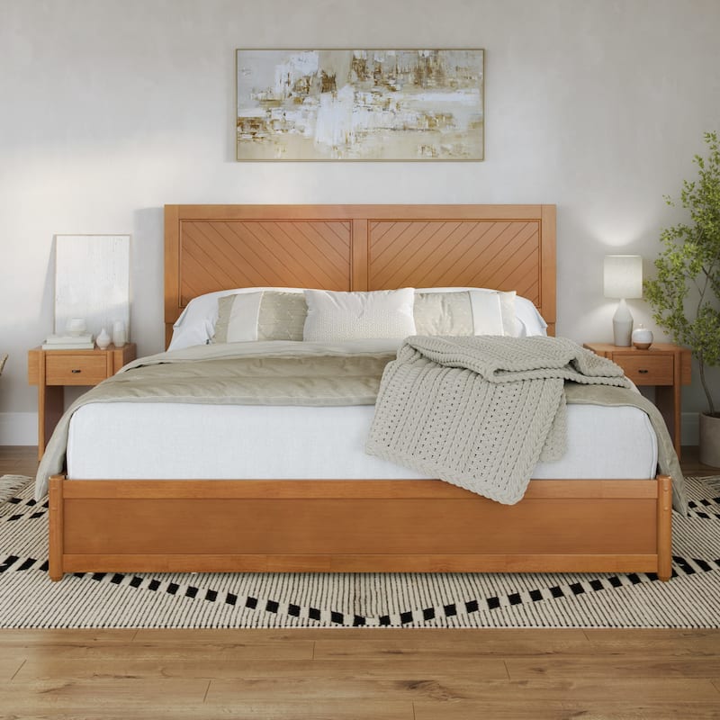 Clayton Platform Bed with Panel Footboard and Storage Drawers
