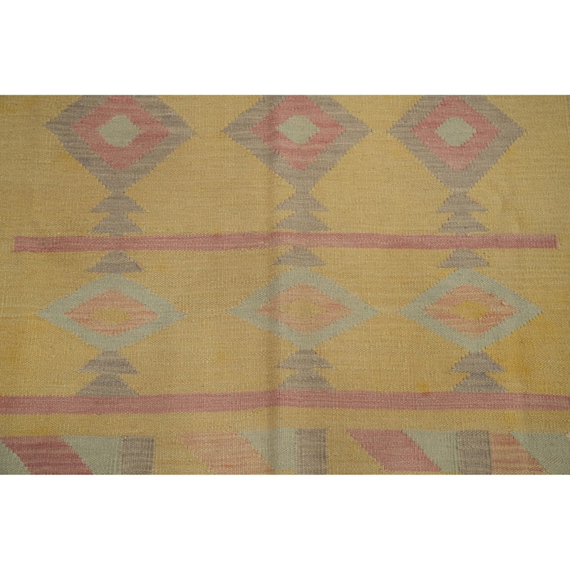 Hand Woven Oriental 100% Wool Carpet Southwestern Tribal Multi-Colored Kilim Area Rug - 8' 0'' X 5' 0''