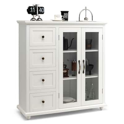 Costway Buffet Sideboard Table Kitchen Storage Cabinet w/ Drawers &