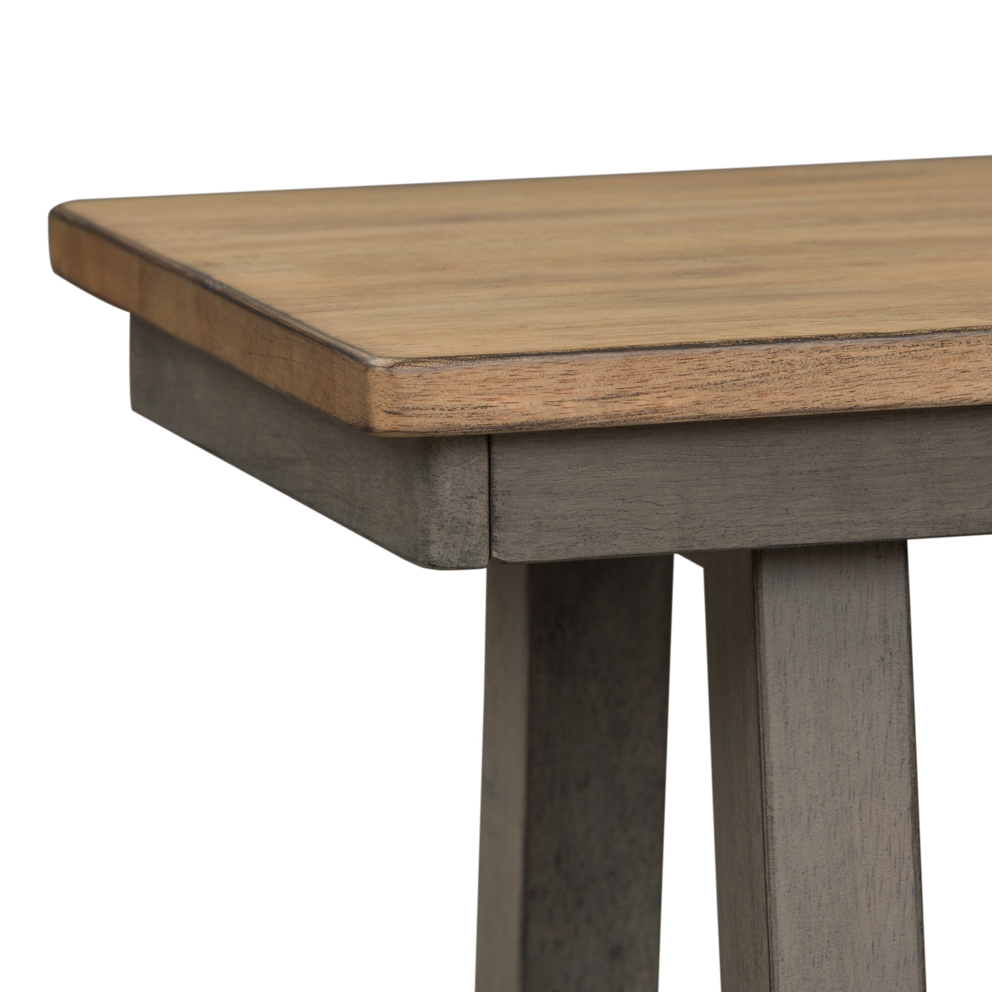 Lindsey Farm Gray and Sandstone 6 Piece Trestle Table Set On