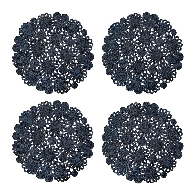 Caravan Daisy Jute Placemats - Set of 4 - Navy