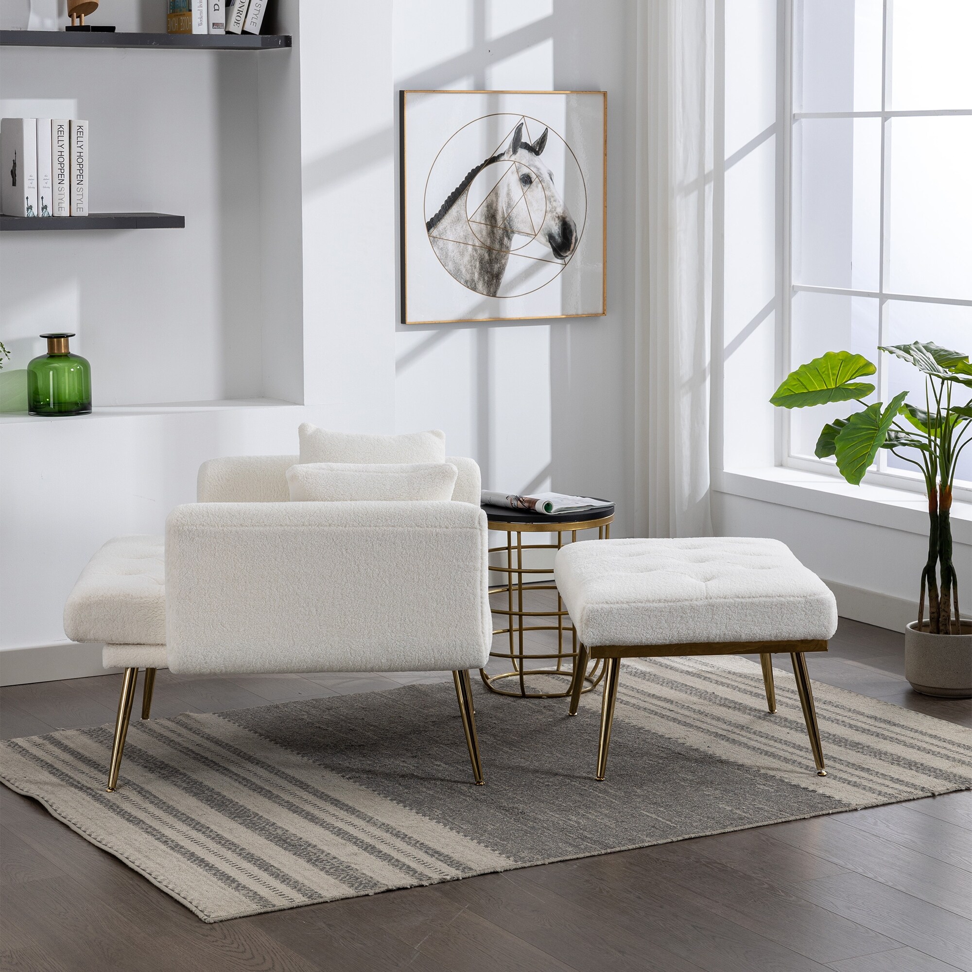 Chaise lounge online with ottoman