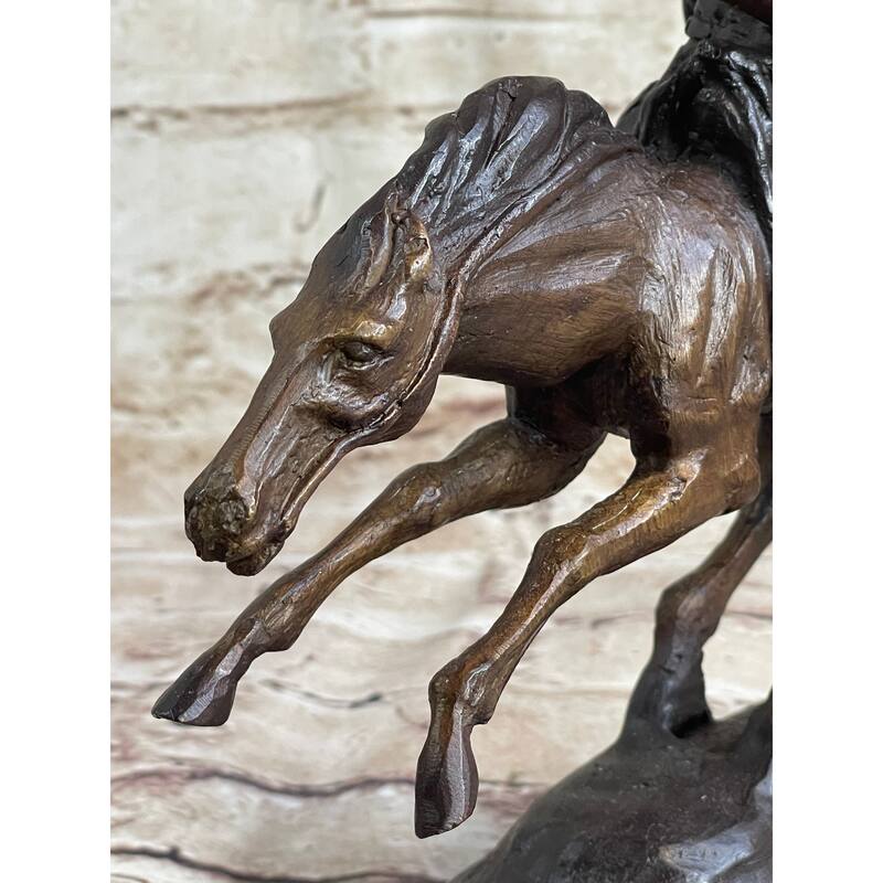 Ranger By Frederic Remington Cowboy On Horseback Bronze Sculpture Statue Country Western Art 9 Inches X 8 Inches