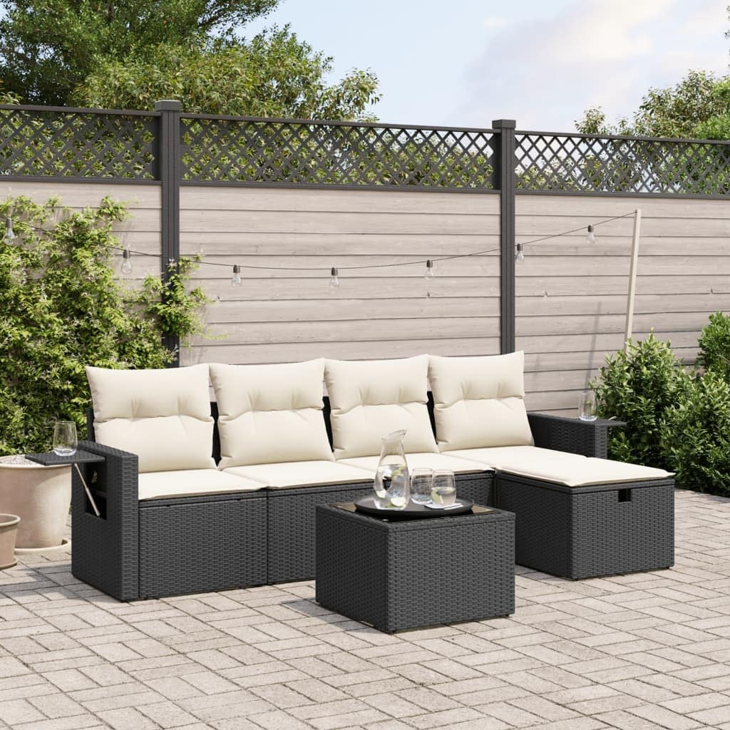 vidaXL Garden Sofa Set Beige/Black/Brown/Grey