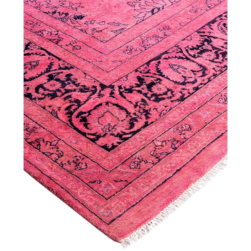Overdyed One-of-a-Kind Hand-Knotted Area Rug - Pink - 8' 1" x 14' 4"