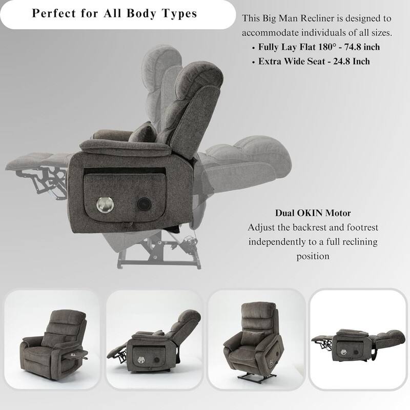 Lift Recliner Oversized Chair with Heat & Massage