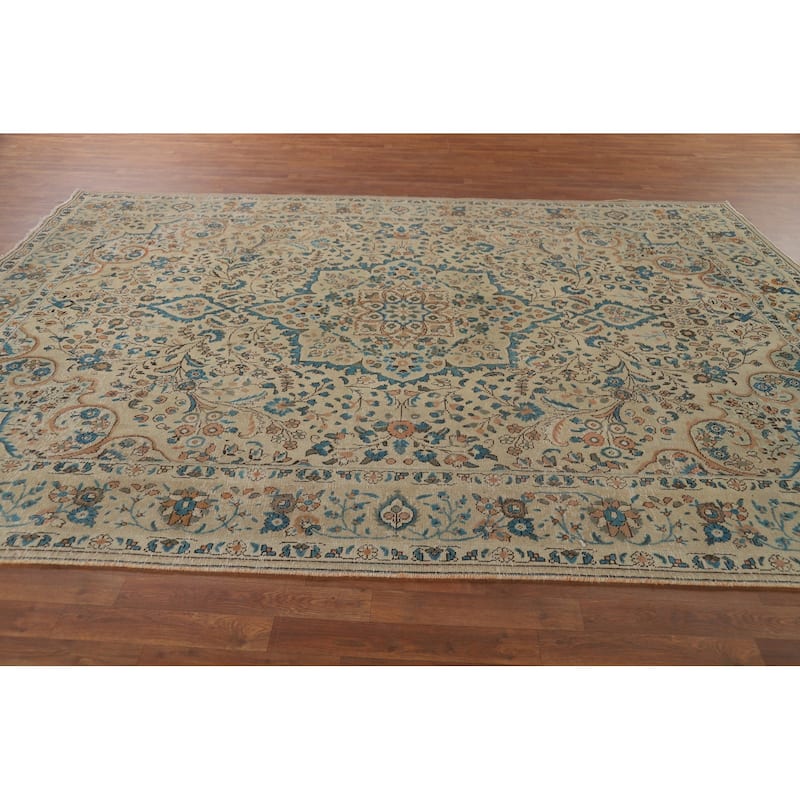 Tabriz Vintage Persian Area Rug Handmade Oriental Wool Carpet - 8'2" x 11'3"