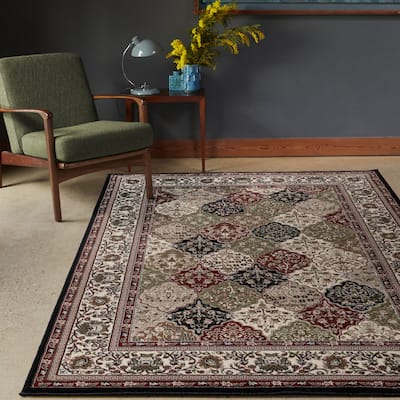 Hollywood Collection Black/Multi Area Rug