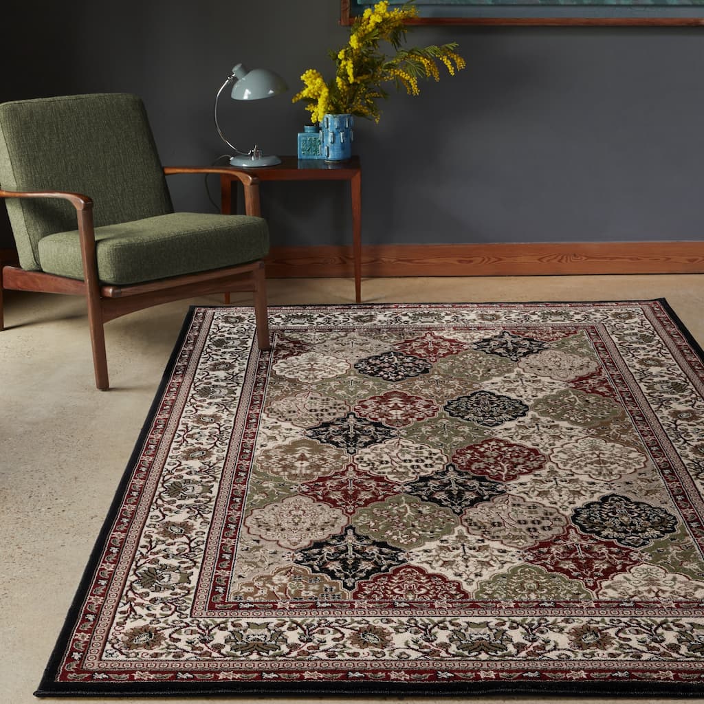 Hollywood Collection Black/Multi Area Rug