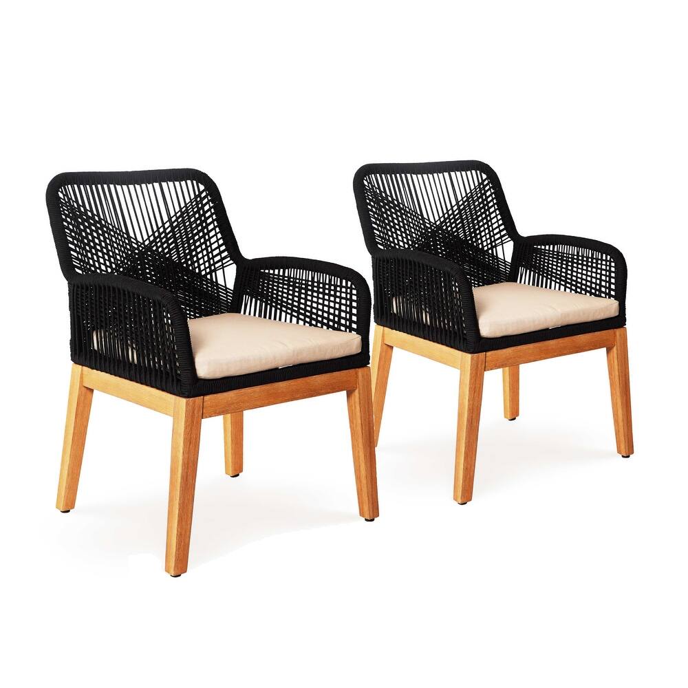 Buy 2 Ottawa Rope Patio Chairs Acacia Wood Frame