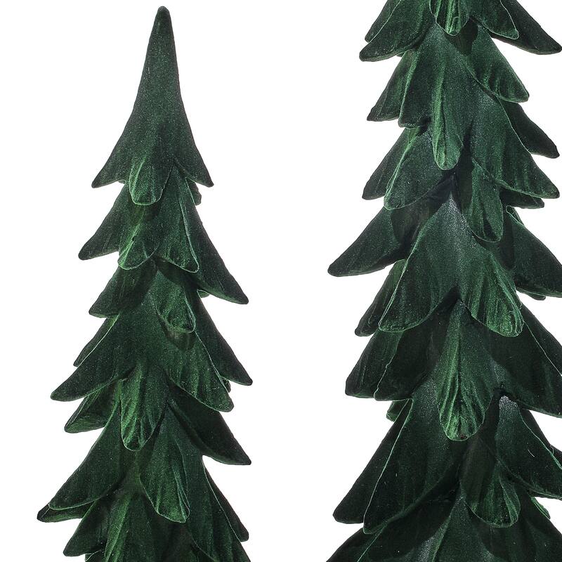 17.5-23" Resin Flocked Tree Set of 2