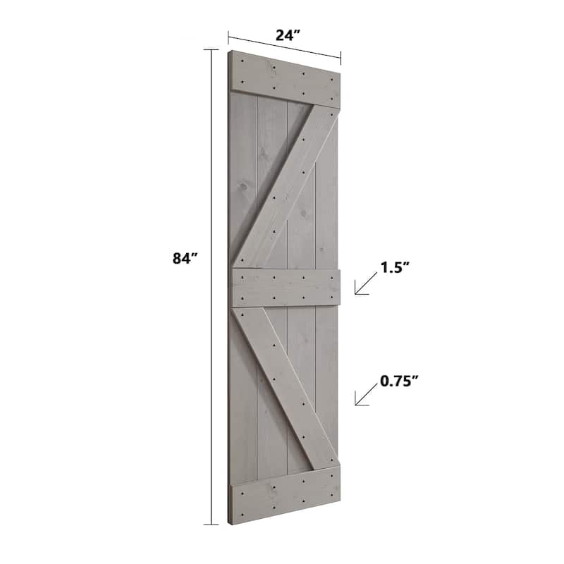 Coast Sequoia 48in/60in/72in/76in/84in x 84in K Series Pine Wood Double Sliding Barn Door With Hardware Kit