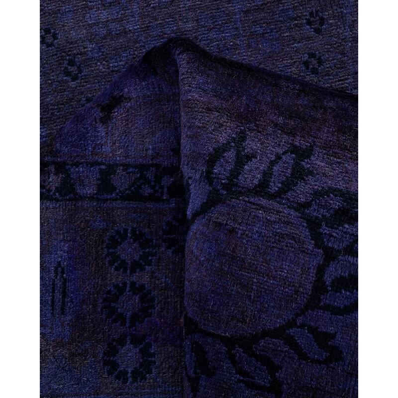 Fine Vibrance, One-of-a-Kind Hand-Knotted Runner Rug - Purple, 3' 0" x 14' 9" - 3' 0" x 14' 9"