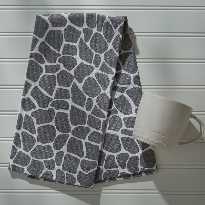 Split P Gray Giraffe Printed Towel Set of 4 - 18" X 26"