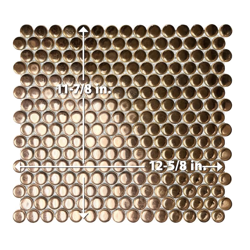 Merola Tile Hudson Penny Round Gold 11-7/8" x 12-5/8" Porcelain Floor and Wall Tile