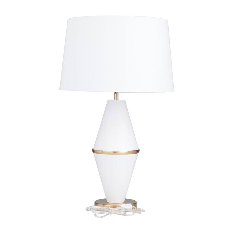 CosmoLiving by Cosmopolitan Black or White Metal Table Lamp with Gold Accents - 16 x 16 x 27