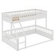 preview thumbnail 12 of 11, Twin XL over Queen Wooden Bunk Bed with Guardrails and Ladder, Convertible Frame