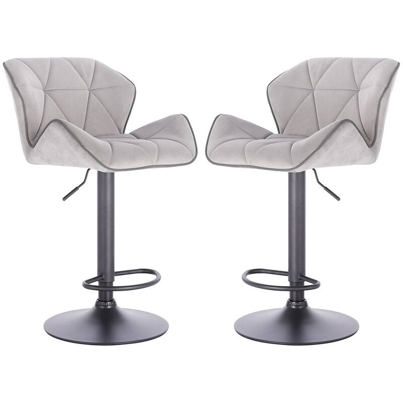 Modern Home Luxe Spyder Contemporary Adjustable Suede Barstool - Modern Comfortable Adjusting Height Counter/Bar Stool